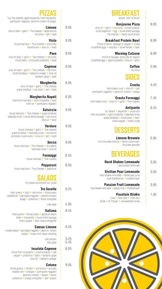 Pizzeria Limone Menu image 1